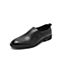 BELLE/百丽商场同款黑色牛皮革男套脚正装皮鞋5UU02CM8
