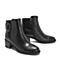 BELLE/百丽商场同款油皮牛皮革切尔西靴女短靴(绒里)BWM52DD8