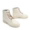 BELLE/百丽小白靴米白色牛皮革女短靴马丁靴13839DD8