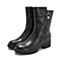 BELLE/百丽商场同款牛皮革骑士靴保暖女中靴（绒里）T1P1DDZ8