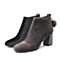 BELLE/百丽商场同款天鹅绒女及踝靴短靴91982DD8