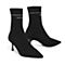 BELLE/百丽瘦瘦靴商场同款黑色金属丝飞织帮面细跟袜靴女中靴BA862DZ8