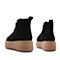 BELLE/百丽厚底马丁靴春季商场同款牛皮革女休闲短靴（薄绒里）BWS40AD9