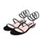 BELLE/百丽罗马风水钻绕脚夏商场同款布女凉鞋BWTB3BL9