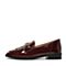 BELLE/百丽秋商场同款皱漆皮牛皮革女皮鞋3D826CM9