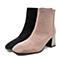 BELLE/百丽冬商场同款羊绒皮革女皮短靴(单里)3G241DD9