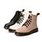 BELLE/百丽冬商场同款牛皮革女马丁靴皮靴短靴(薄绒里)U4L1DDD9