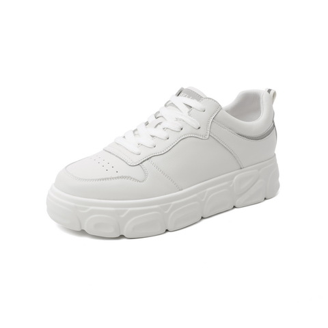 百丽松糕小白果冻鞋女春季新品厚底网红休闲小白鞋12020AM0