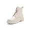 百丽马丁靴女2021冬新牛皮革高级感皮靴系带时装短靴B0609DD1
