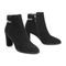 百丽时装靴女2021冬新商场同款羊皮革链条粗跟短靴加绒X1K1DDD1