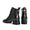 百丽时装靴女2021冬新款商场同款牛皮革复古粗跟短靴X1M1DDD1