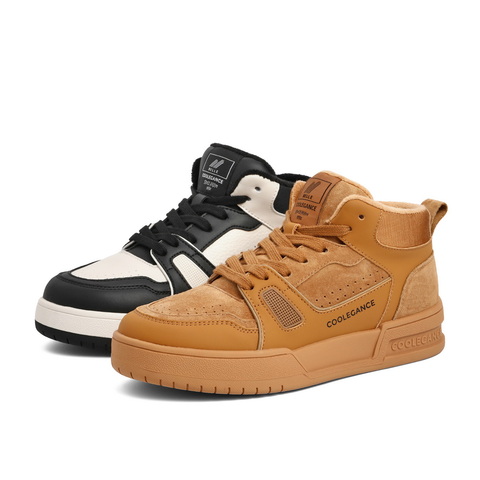 百丽撞色高帮鞋女2022冬新系带潮搭休闲鞋Y7P1DDM2