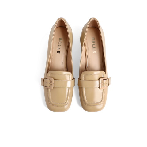 百丽南法风情乐福鞋女2023春新商场同款漆皮粗跟单鞋Z1M1DAA3