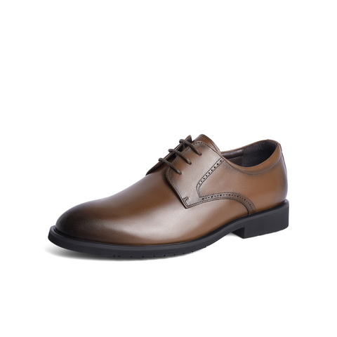 百丽擦色正装皮鞋男2023春新牛皮革商务德比鞋A1095AM3