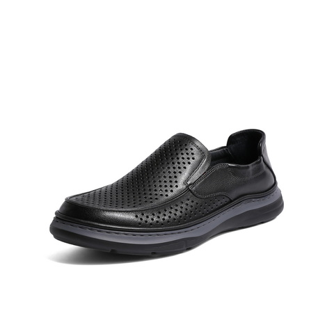 百丽透气打孔皮鞋男2023夏新商场同款牛皮革舒适商务鞋7YS01BM3