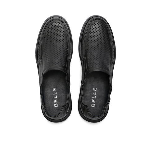 百丽透气打孔皮鞋男2023夏新商场同款牛皮革舒适商务鞋7YS01BM3