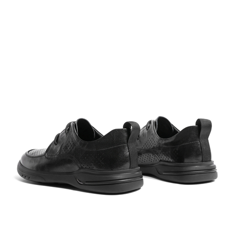 百丽系带商务鞋男2023夏新牛皮革打孔透气舒适休闲皮鞋A1084BM3