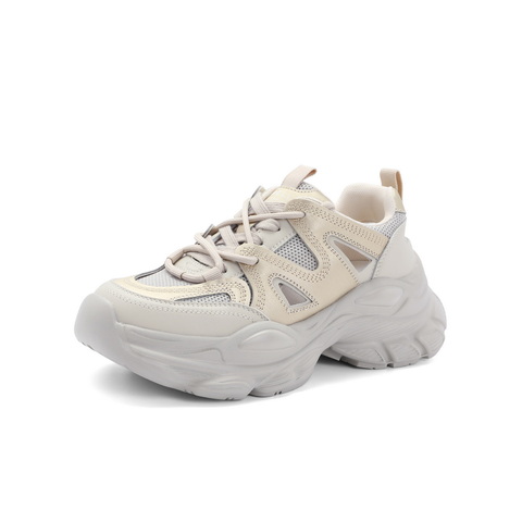 百丽金属风老爹鞋女23秋新商场同款透气网面厚底鞋A1K1DCH3