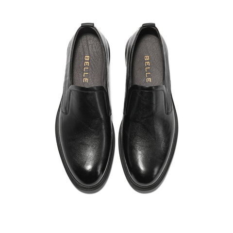 百丽绅士商务鞋男2023秋新商场同款牛皮革一脚蹬正装皮鞋8DF02CM3