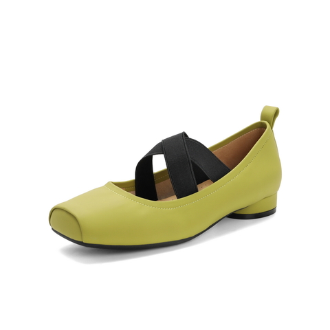 百丽交叉带玛丽珍鞋女2023秋新芭蕾风方头单鞋Z9Q1DCQ3