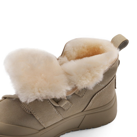 百丽厚底舒适雪地靴女23冬新商场同款羊毛加绒短靴A4F1DDD3