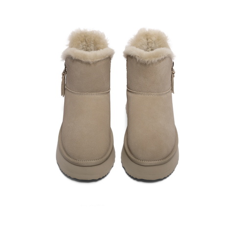 百丽厚底保暖雪地靴女23冬新羊毛商场同款加绒短靴A4J1DDD3