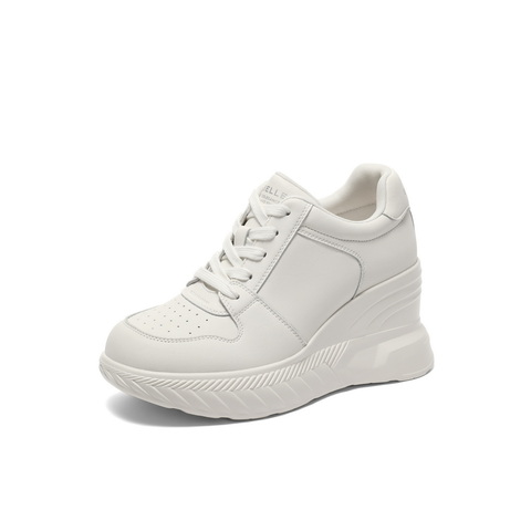 百丽增高百搭小白鞋女24春新干净简约休闲鞋B1695AM4