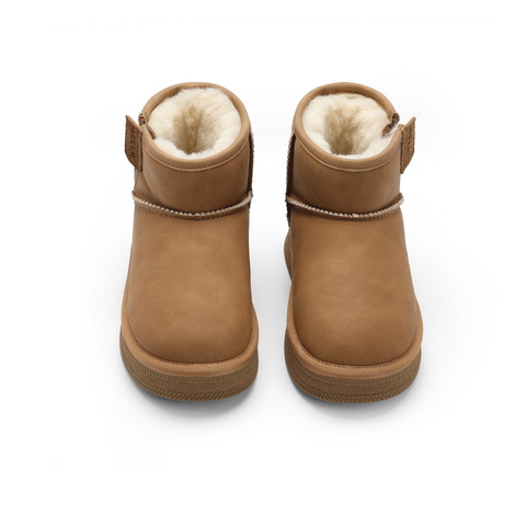 百丽舒适保暖雪地靴23冬新女童商场同款短筒靴SMG22D93