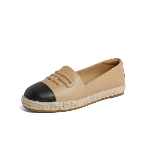 百丽小香风渔夫鞋女2023春新编织平底单鞋BX3J5AA3