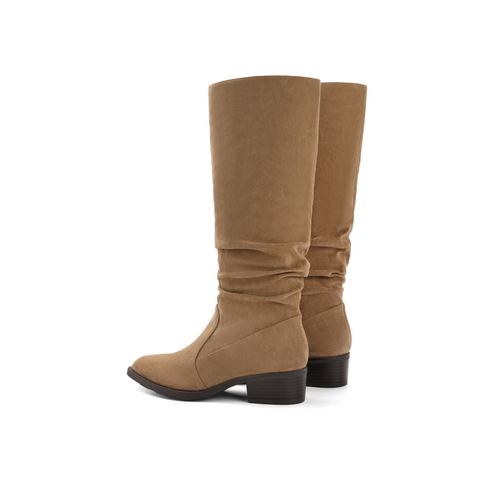 百丽复古骑士靴女2023冬新商场同款高筒西部堆堆靴BCY76DG3