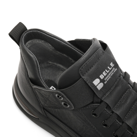 百丽时尚休闲鞋男2023冬新商场同款舒适高帮板鞋低靴加绒D3M40DD3