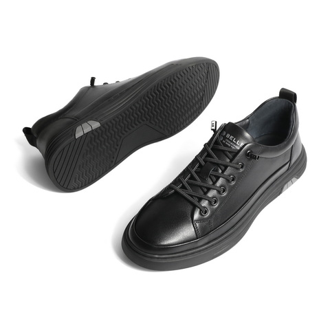 百丽减龄青春小白鞋男2023春新牛皮革休闲板鞋A0912AM3