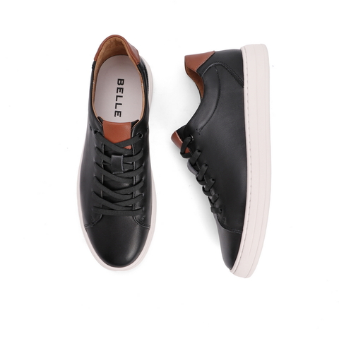 百丽低帮板鞋男鞋2021秋牛皮革简约休闲鞋小白鞋A0548CM1