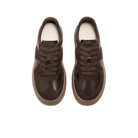 百丽复古德训鞋女2023秋新厚底增高休闲板鞋B1301CM3