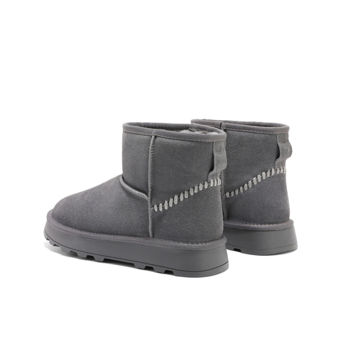 百丽户外休闲雪地靴男靴2023冬厚实保暖短靴棉靴东北靴A1783DD4