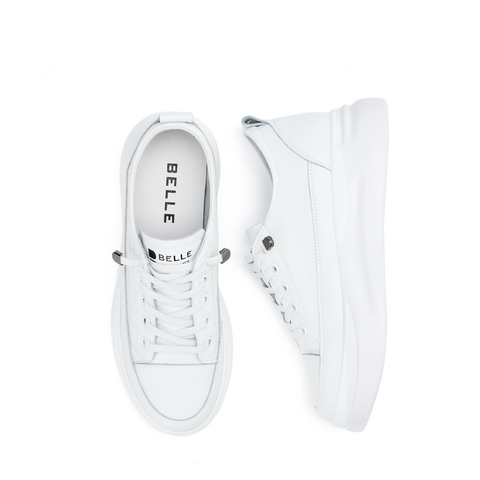 百丽厚底小白鞋2023商场同款女套脚简约减龄休闲板鞋U8N1DAM3