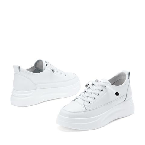 百丽厚底小白鞋2023商场同款女套脚简约减龄休闲板鞋U8N1DAM3