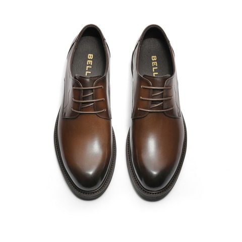 百丽通勤商务鞋男士2024春季新款牛皮革婚宴出席正装皮鞋A1377AM4