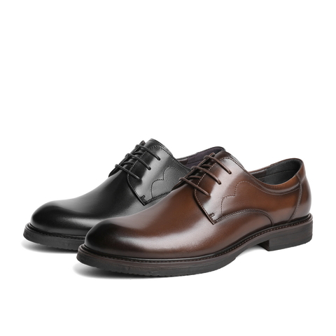 百丽通勤商务鞋男士2024春季新款牛皮革婚宴出席正装皮鞋A1377AM4