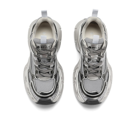 百丽酷帅光感老爹鞋女24春新小众百搭休闲鞋B1765AM4