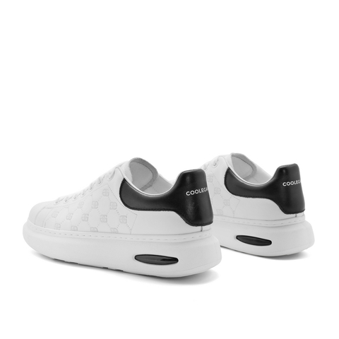 百丽百搭小白鞋男鞋2024春新牛皮革压花轻便厚底休闲板鞋A1438AM4