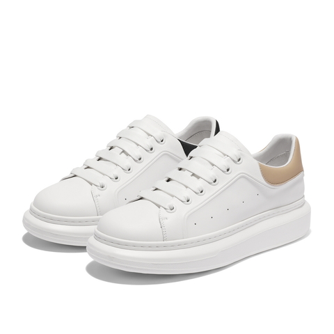 百丽时尚百搭小白鞋男2024春新厚底增高后尾撞色休闲板鞋A1482AM4