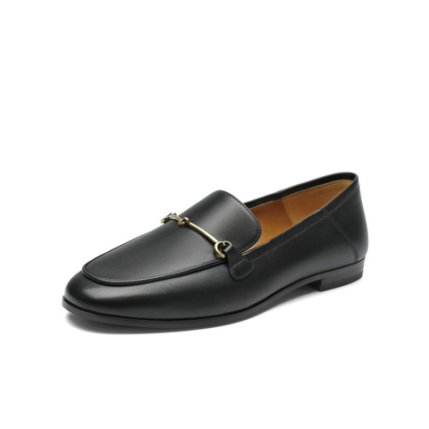 百丽软皮马衔扣乐福鞋女24春新百搭时尚平底鞋BNB23AA4