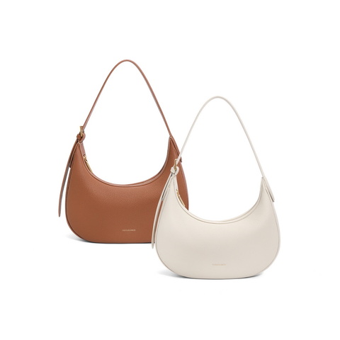 百丽包包女托斯卡纳系列头层牛皮质感高级简约腋下新月包X9331AX4