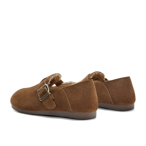 百丽方扣百搭勃肯鞋女24春新真皮保暖舒适鞋B1737AM4