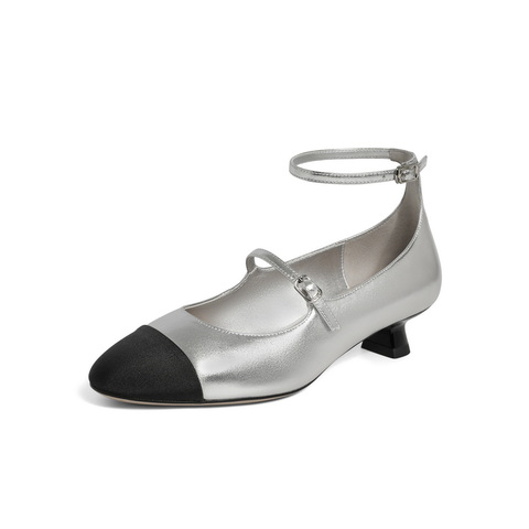 百丽小香风玛丽珍鞋女24春新商场同款猫跟一字扣带单鞋3CA11AQ4