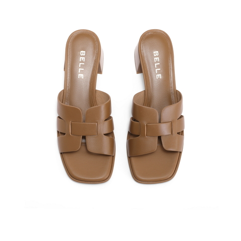 百丽简约方头一字拖女24夏新商场同款编织休闲拖鞋A8Z1DBT4