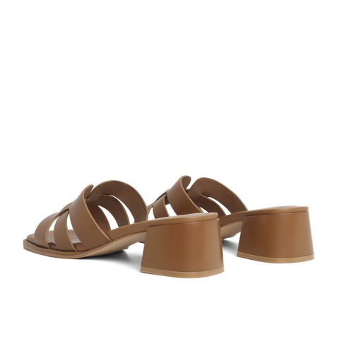 百丽简约方头一字拖女24夏新商场同款编织休闲拖鞋A8Z1DBT4