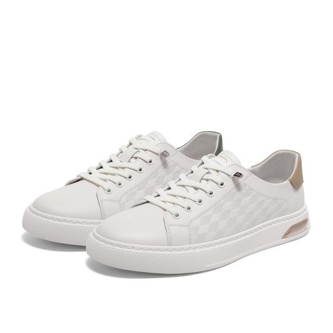 百丽时尚撞色小白鞋男款2024夏新商场同款牛皮革休闲板鞋8GK01BM4