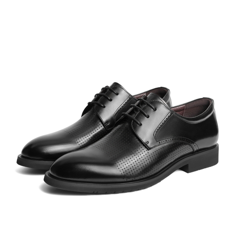 百丽擦色正装皮鞋男2023春新牛皮革商务德比鞋A1095AM3